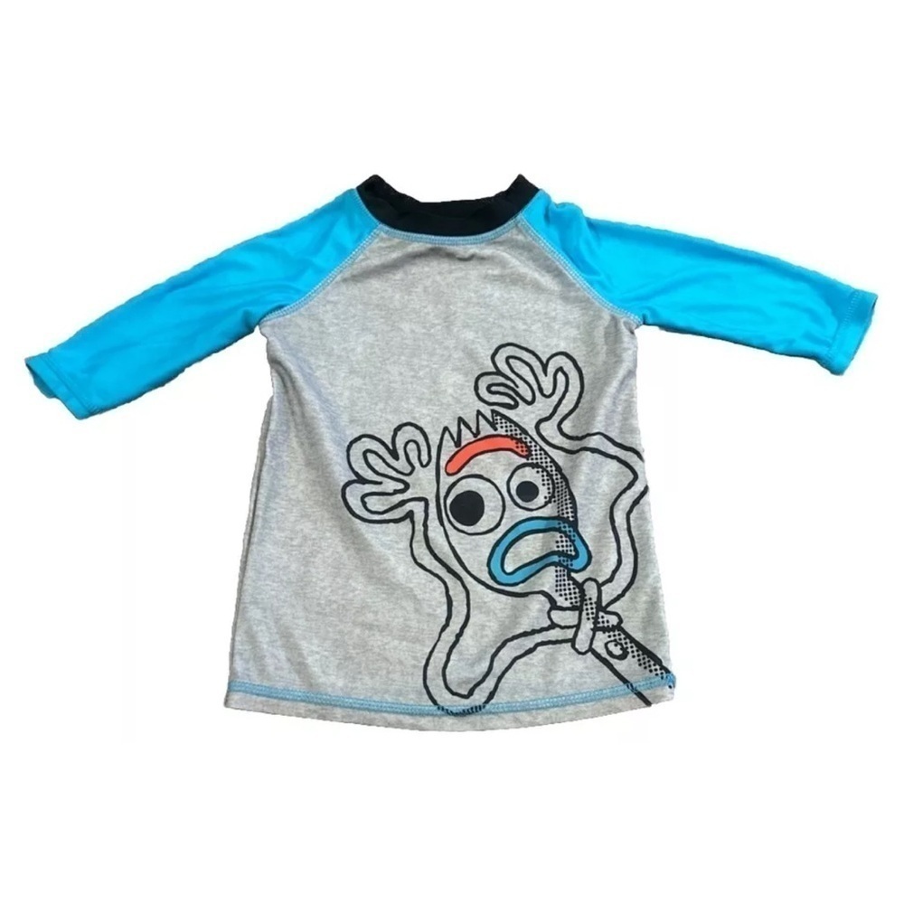Disney Toy Story 4 Forky Boys Sz 3/4T Rash Guard UPF 50+ Quarter Length Sleeves